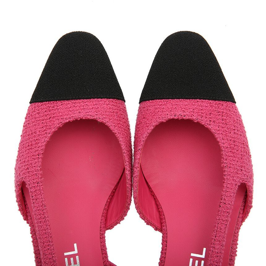 CHANEL Tweed Slingback Low Heel Sandals G31319 [] - Image 9